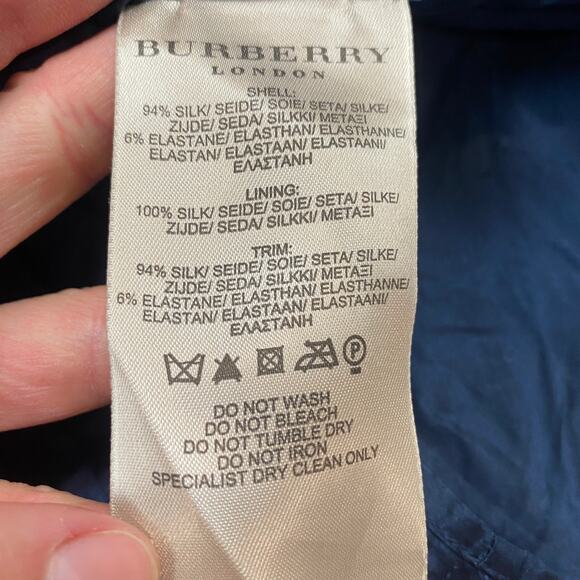 Burberry Silk Shift 3/4 Sleeve Tier Cuff Dress Women's 6 - Picture 7 of 10